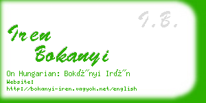 iren bokanyi business card